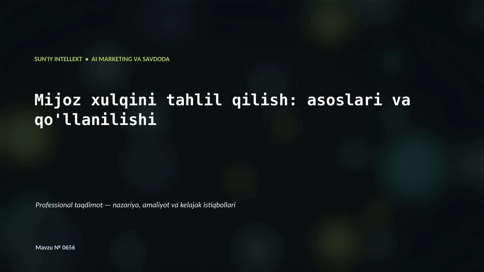 SUN'IY INTELLEKT • AI MARKETING VA SAVDODA 1
