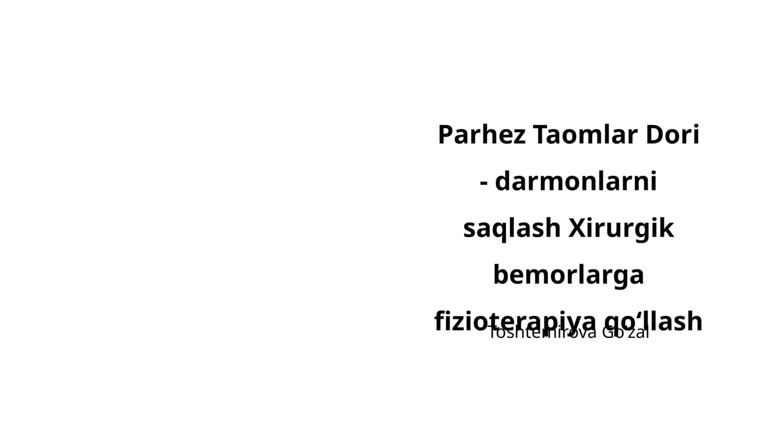 Parhez Taomlar Dori 1
