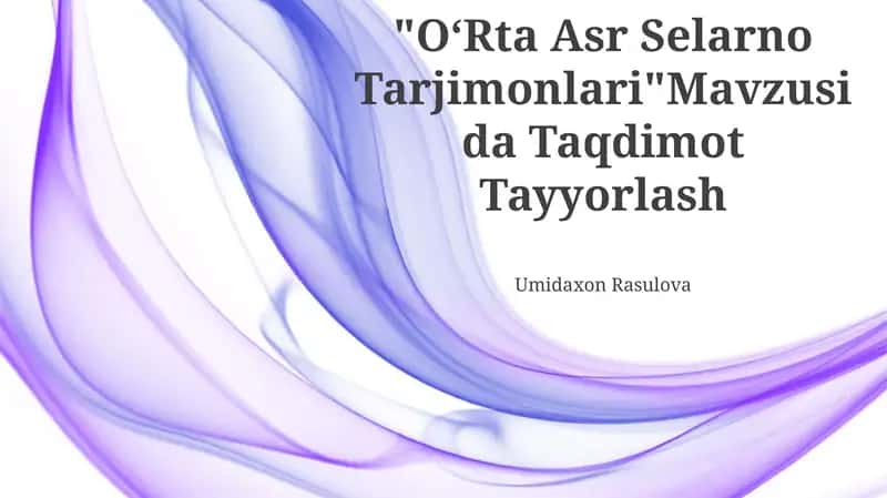 OʻRta Asr Selarno Tarjimonlari 1