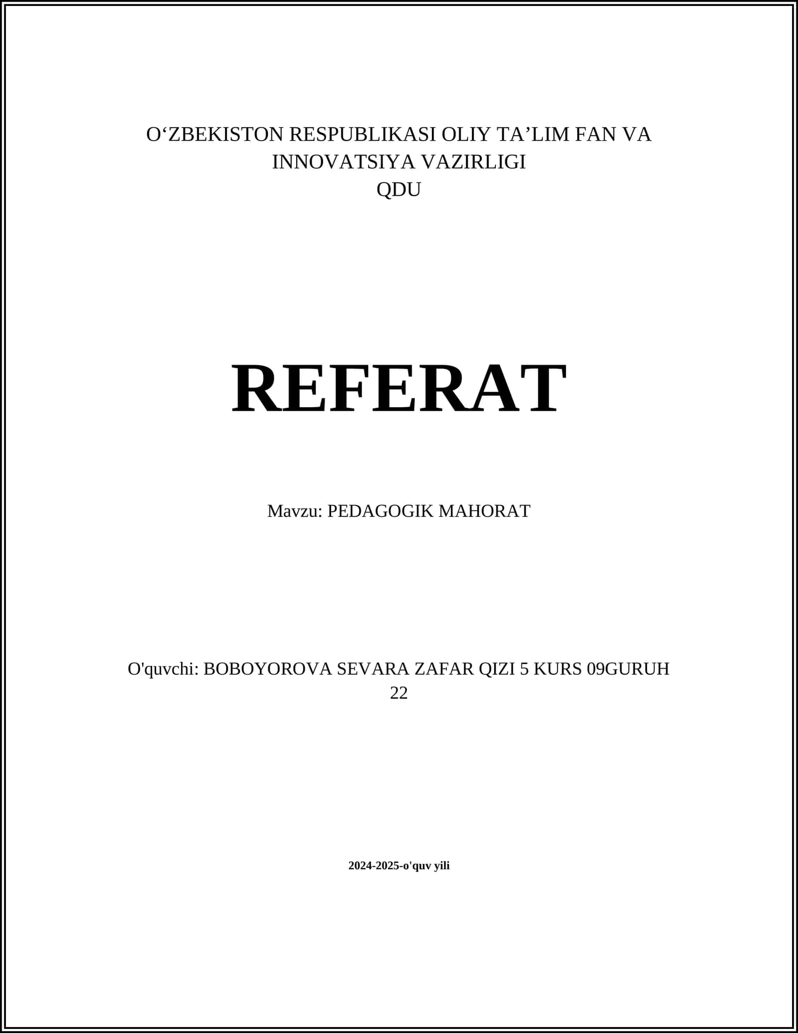 PEDAGOGIK MAHORAT 1