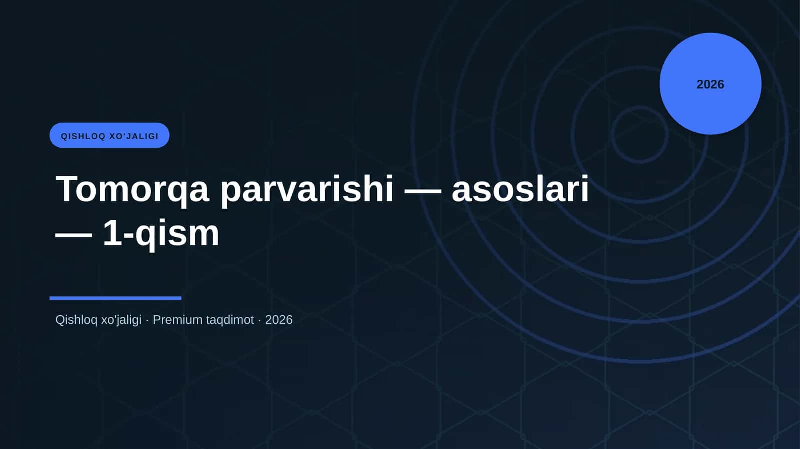 Tomorqa parvarishi — asoslari — 1-qism 1
