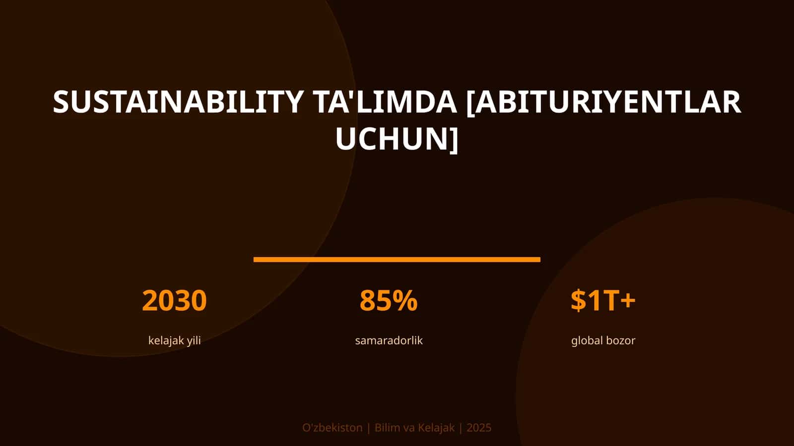 Sustainability ta'limda [Abituriyentlar uchun] 1