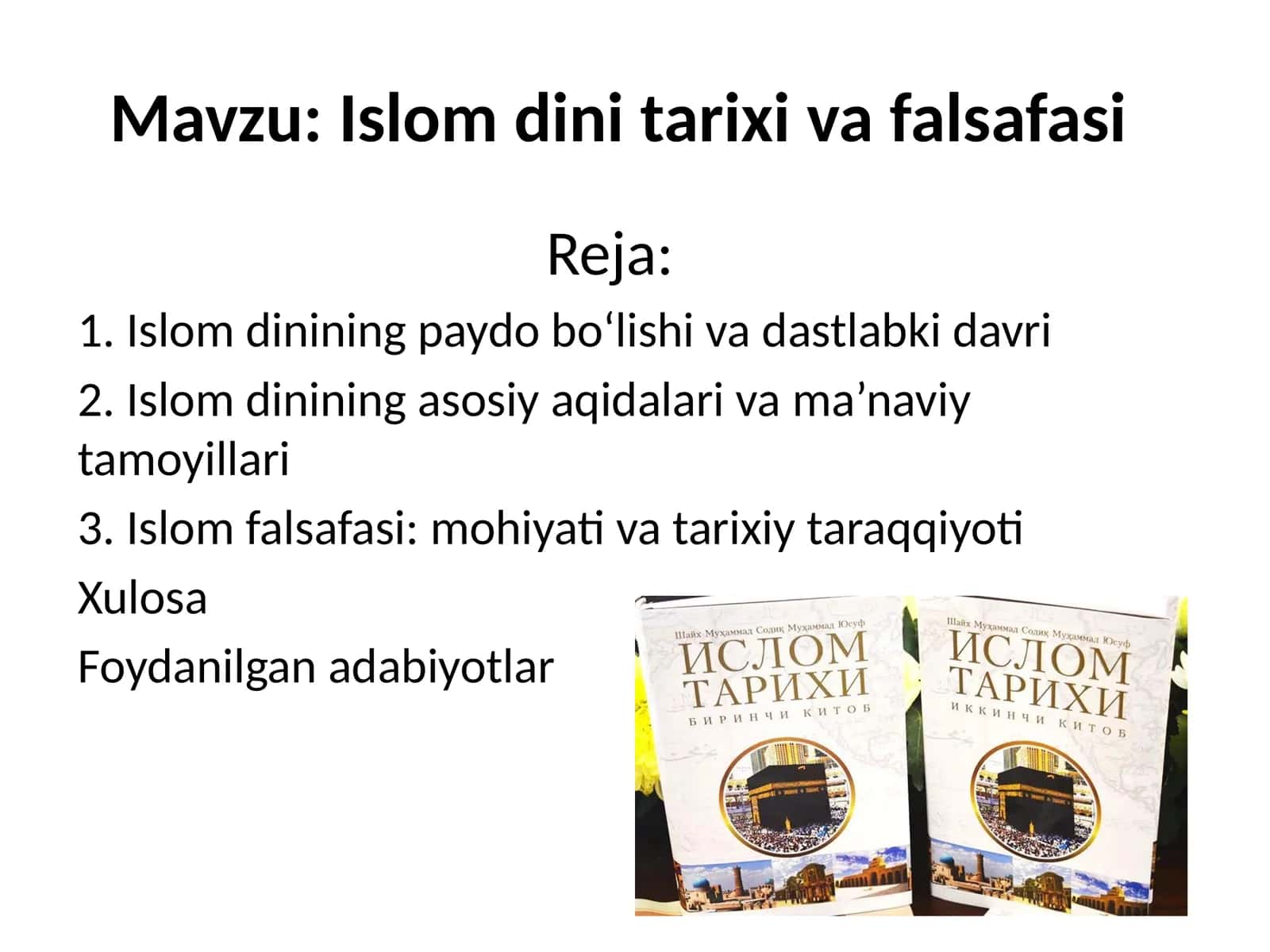 Islom dini tarixi va falsafasi 1