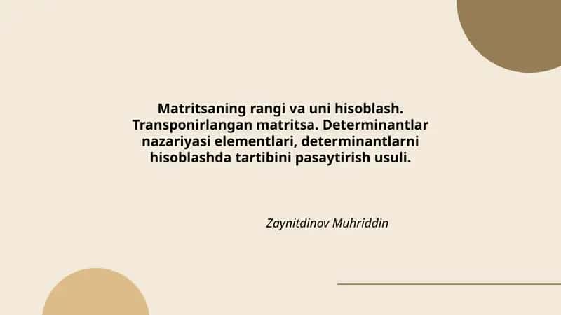 Determinantlar nazariyasi elementlari 1