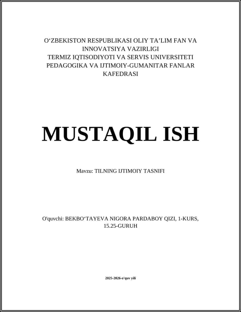 TILNING IJTIMOIY TASNIFI 1