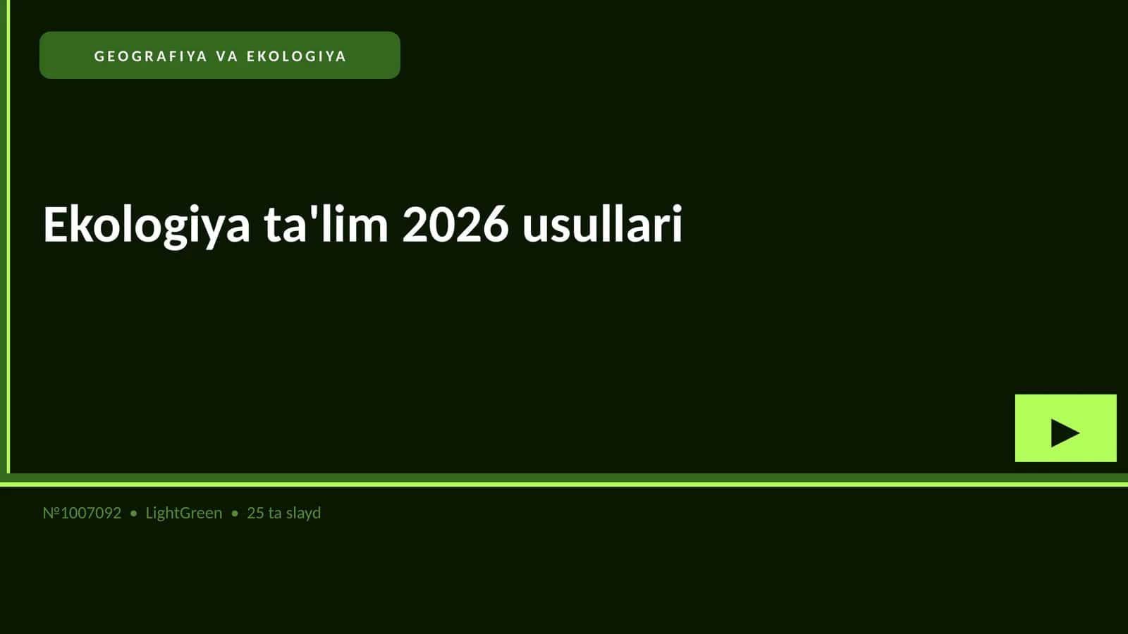 Ekologiya ta'lim 2026 usullari 1