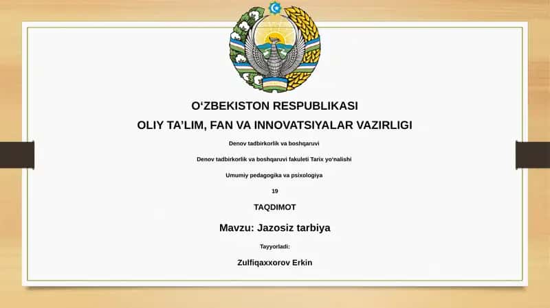 Jazosiz tarbiya 1