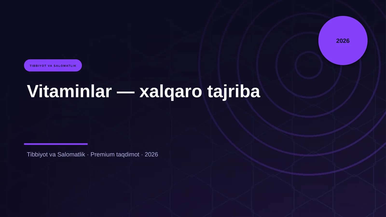 Vitaminlar — xalqaro tajriba 1