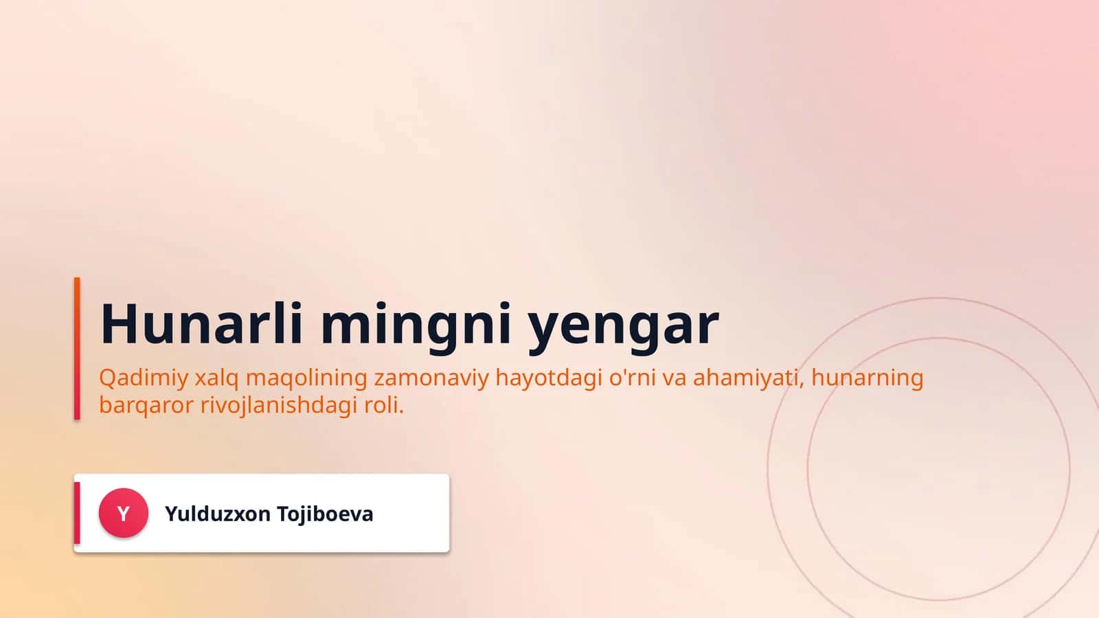 Hunarli mingni yengar 1
