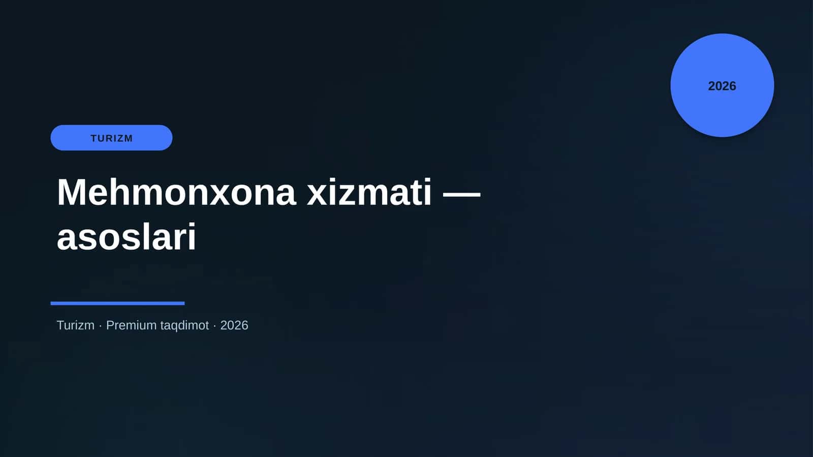 Mehmonxona xizmati — asoslari 1