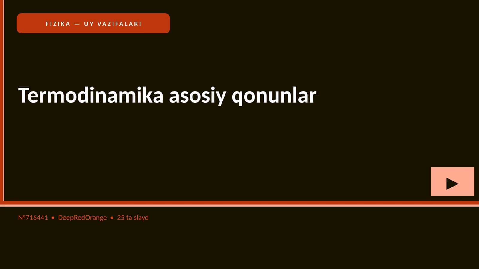 FIZIKA — UY VAZIFALARI 1