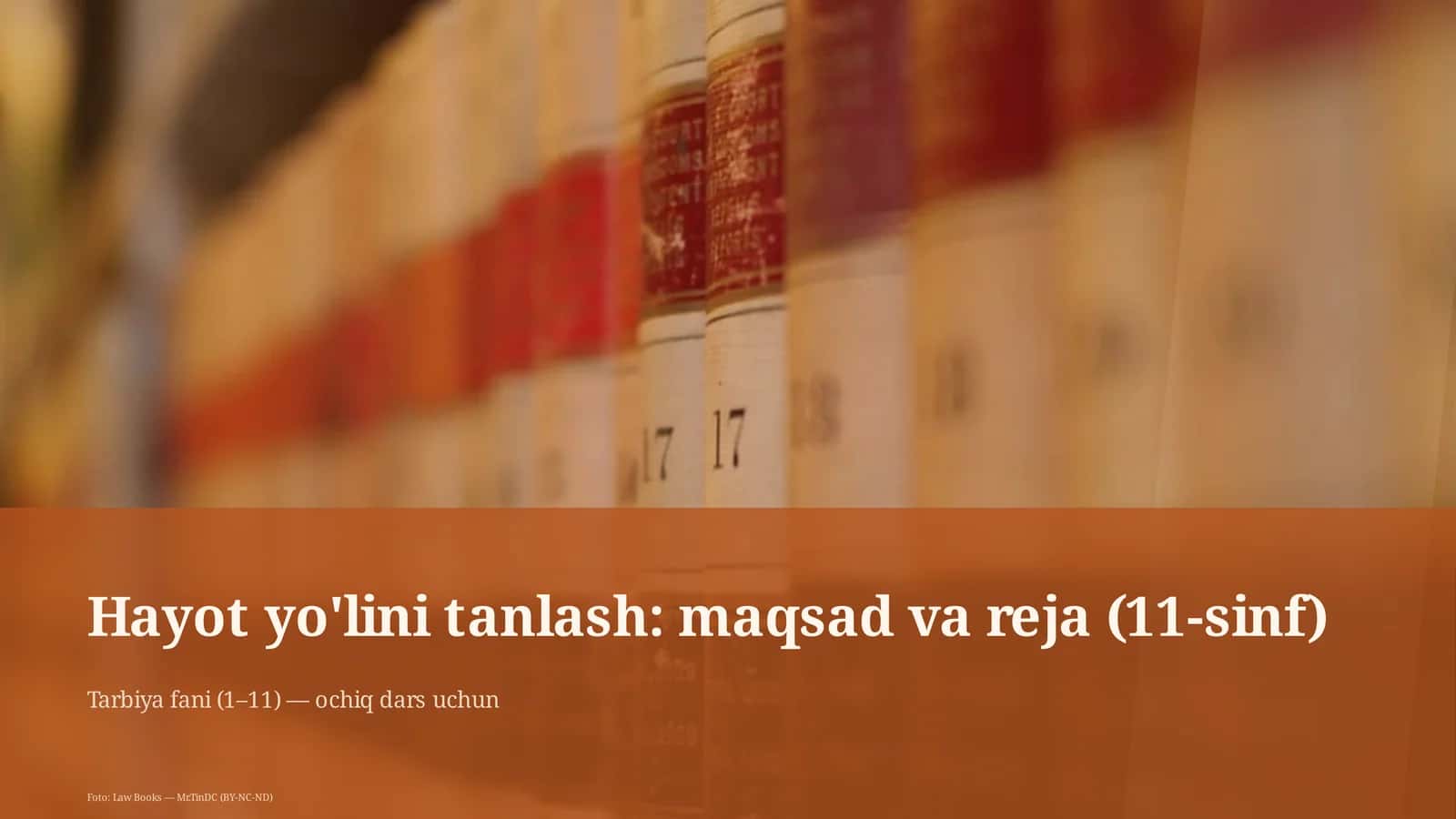 Hayot yo'lini tanlash: maqsad va reja (11-sinf) 1