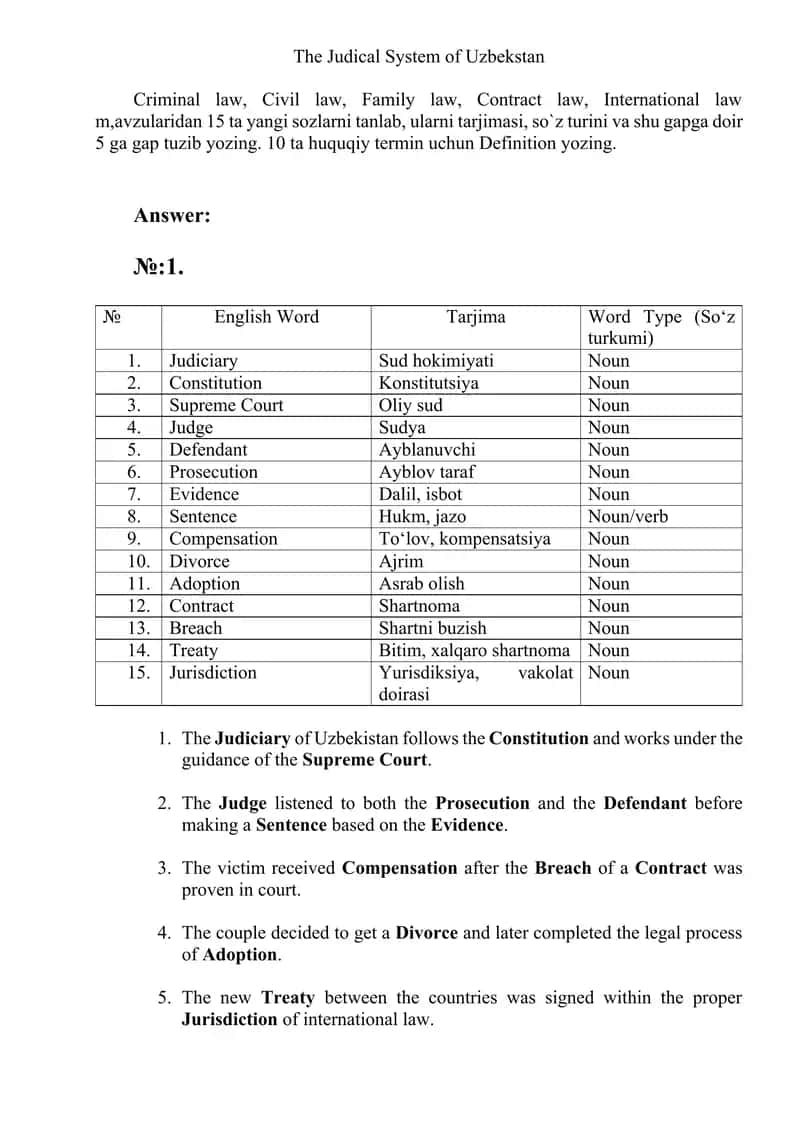 The Judical System of Uzbekstan 1