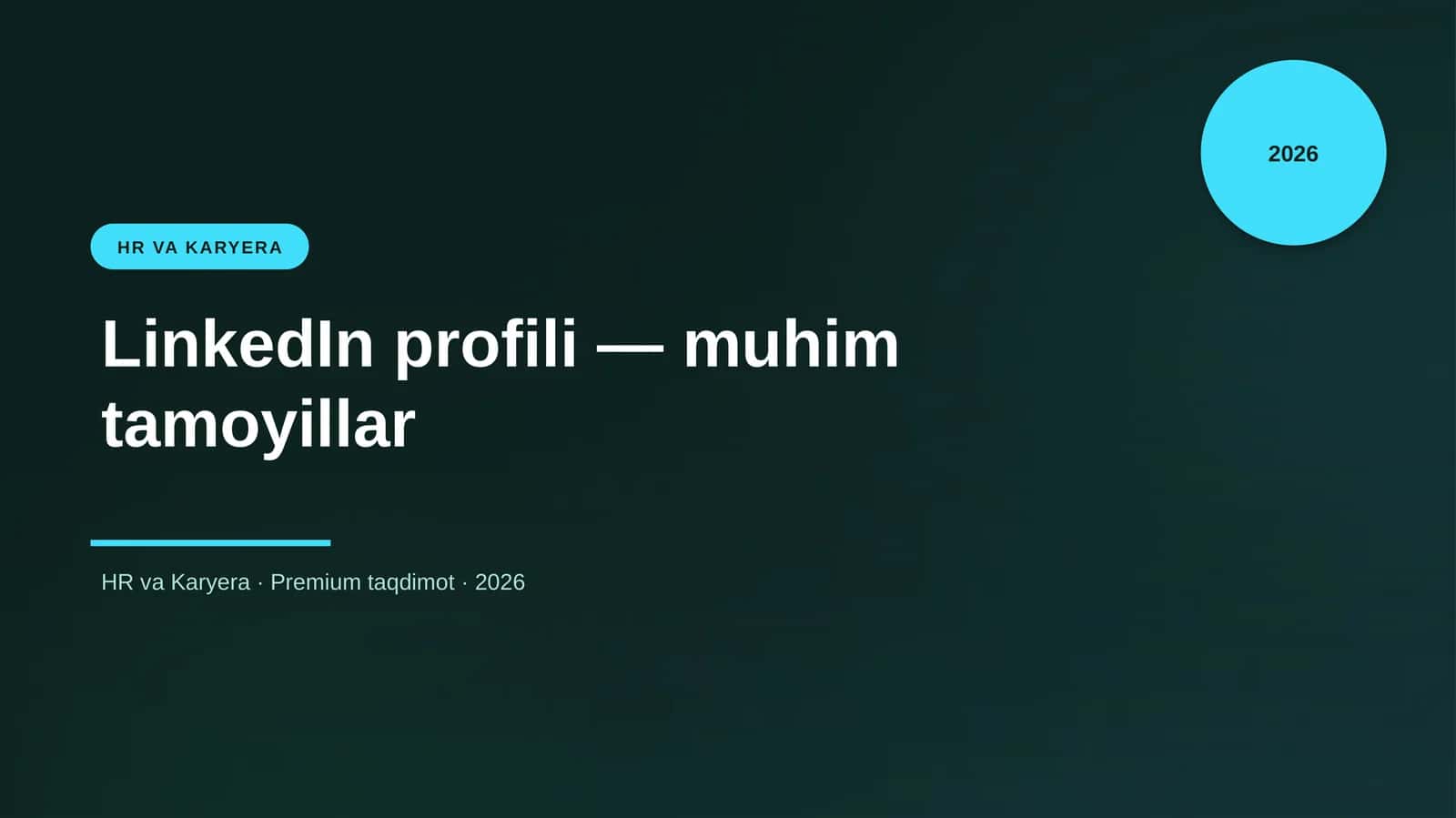 LinkedIn profili — muhim tamoyillar 1