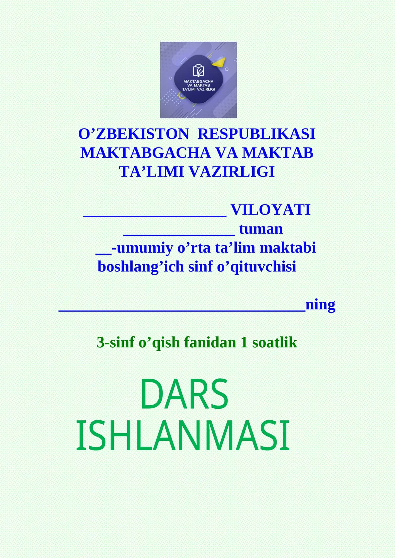 3-sinf O'qish Bir-birin kuzatar fasllar 1