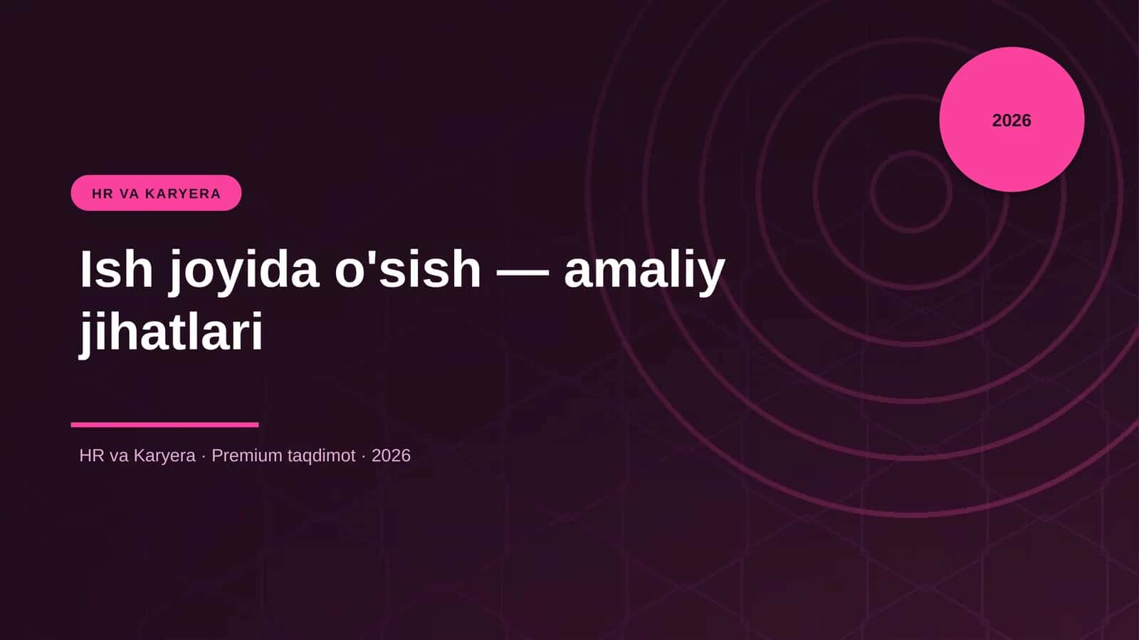 Ish joyida o'sish — amaliy jihatlari 1