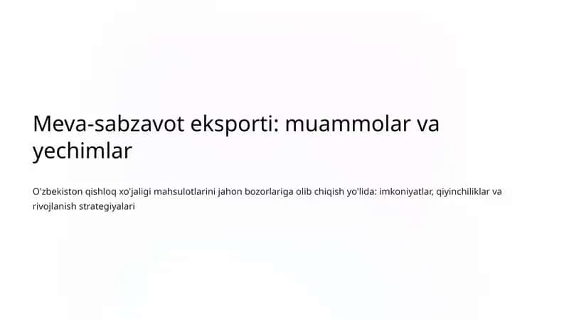 Meva-sabzavot eksporti 1