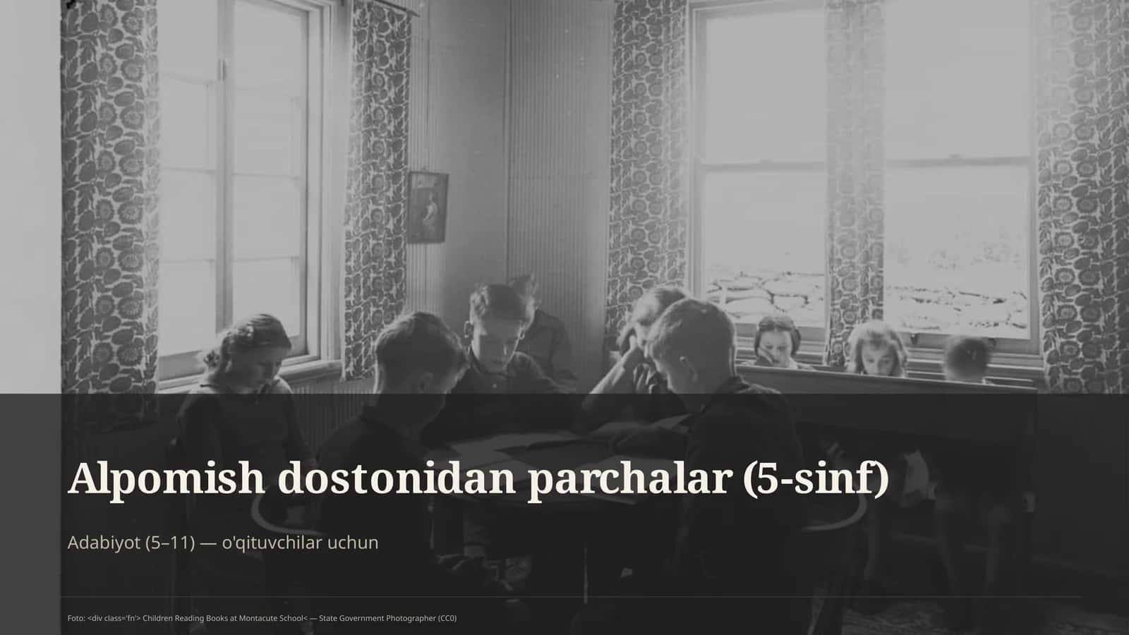 Alpomish dostonidan parchalar (5-sinf) 1