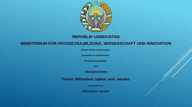 Hilfsveben: haben, sein, werden 1