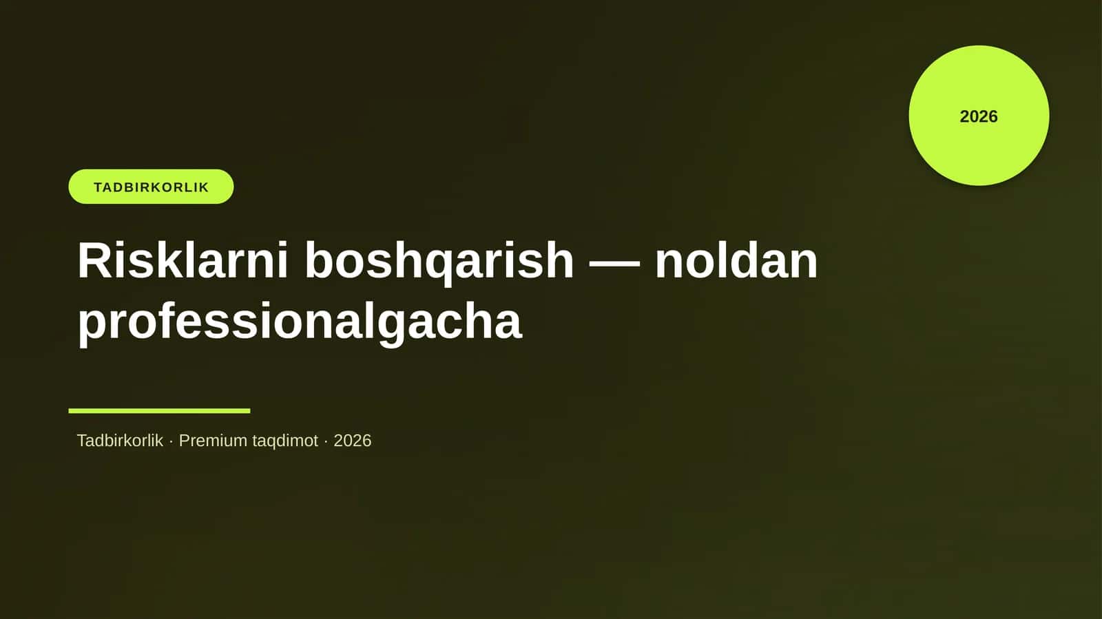 Risklarni boshqarish — noldan professionalgacha 1