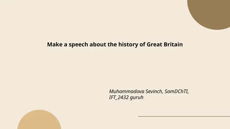 The History of Great Britain 1