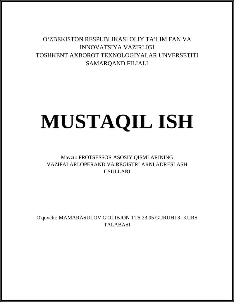 Protsessor asosiy qismlari 1