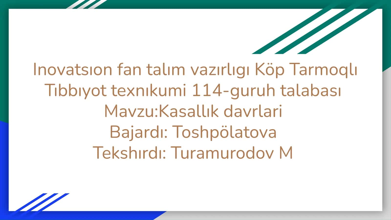 Kasallık davrlari 1