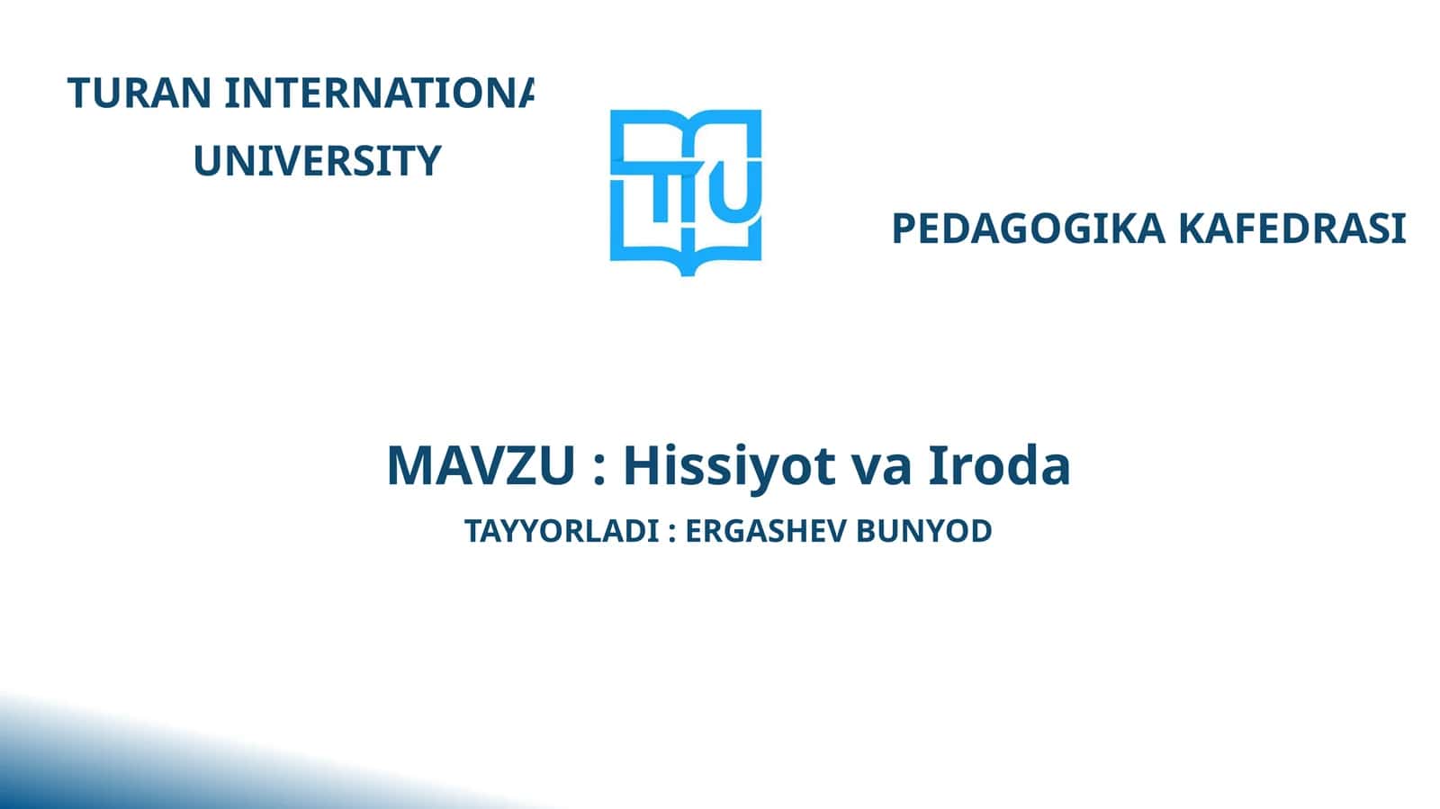 Hissiyot va Iroda 1