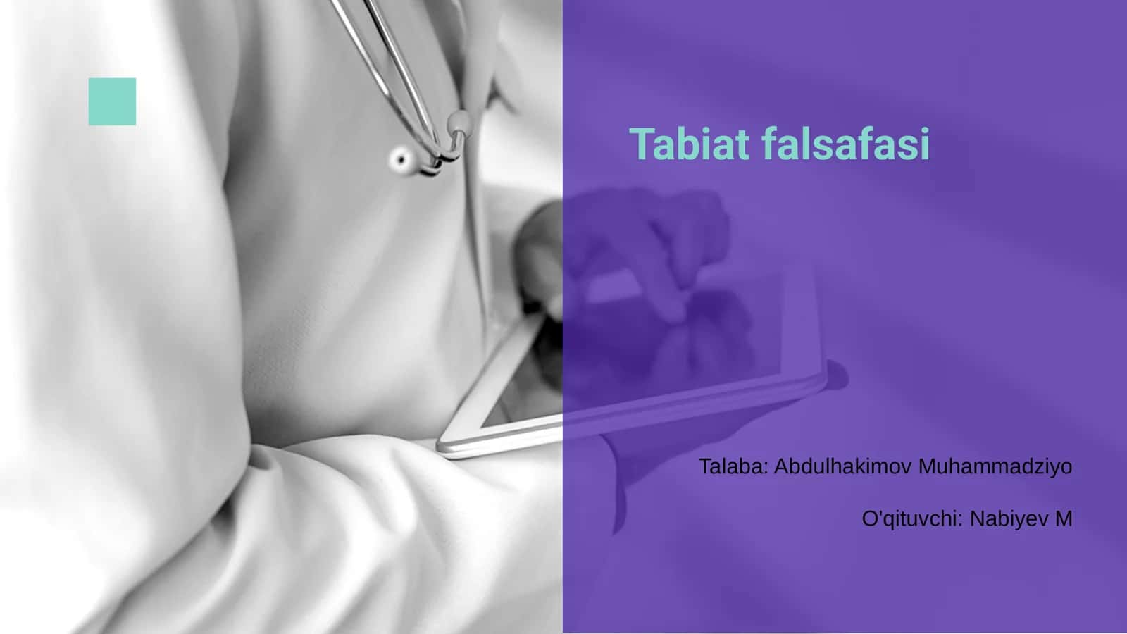 Tabiat falsafasi 1