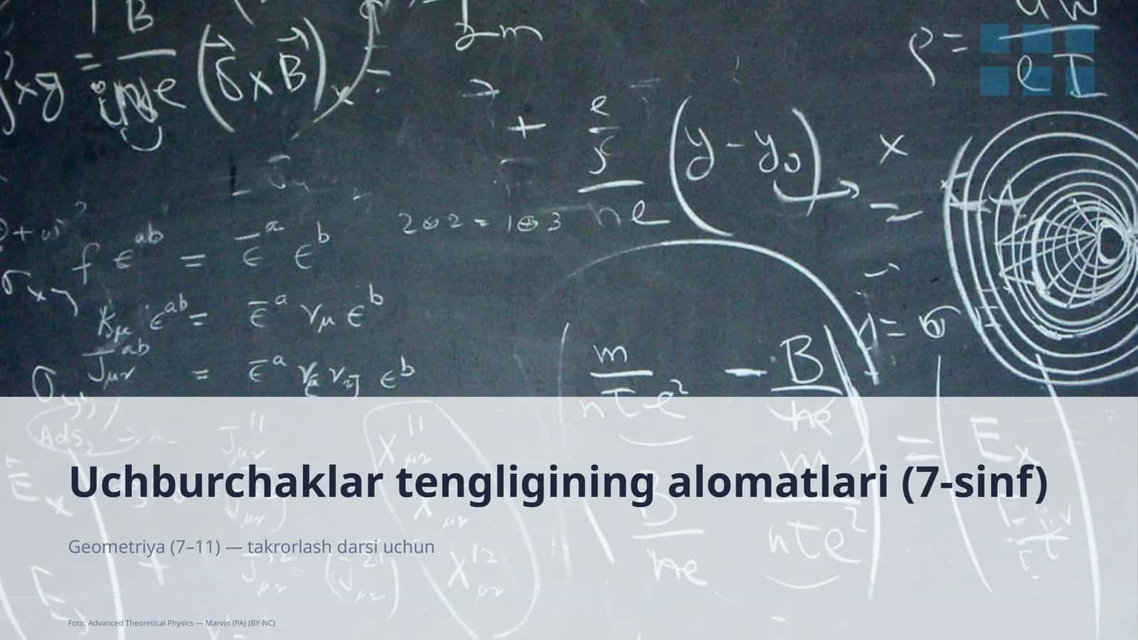 Uchburchaklar tengligining alomatlari (7-sinf) 1
