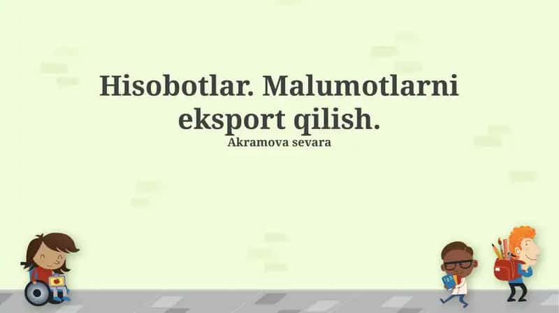 Malumotlar eksporti 1
