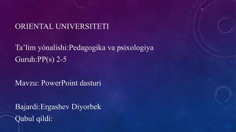 PowerPoint dasturi 1