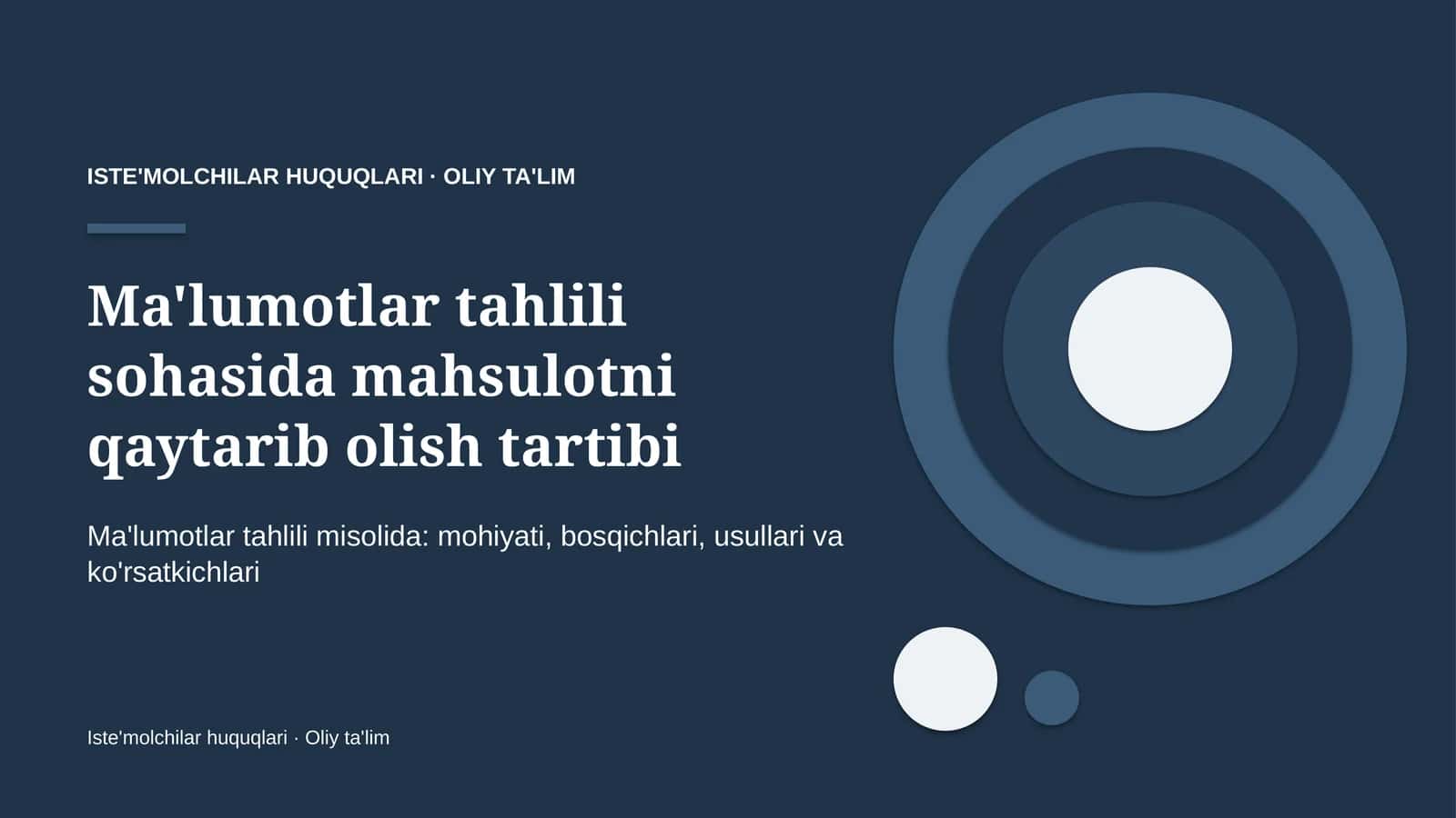 Ma'lumotlar tahlili sohasida mahsulotni qaytarib olish tartibi 1