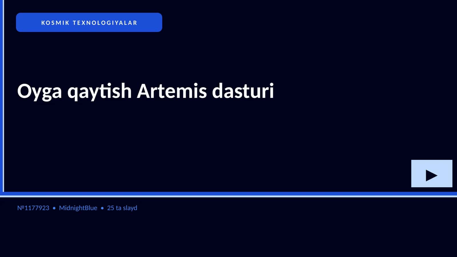 Oyga qaytish Artemis dasturi 1