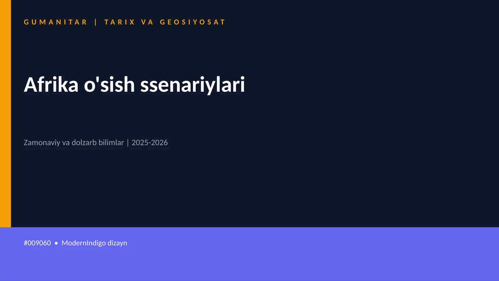 Afrika o'sish ssenariylari 1
