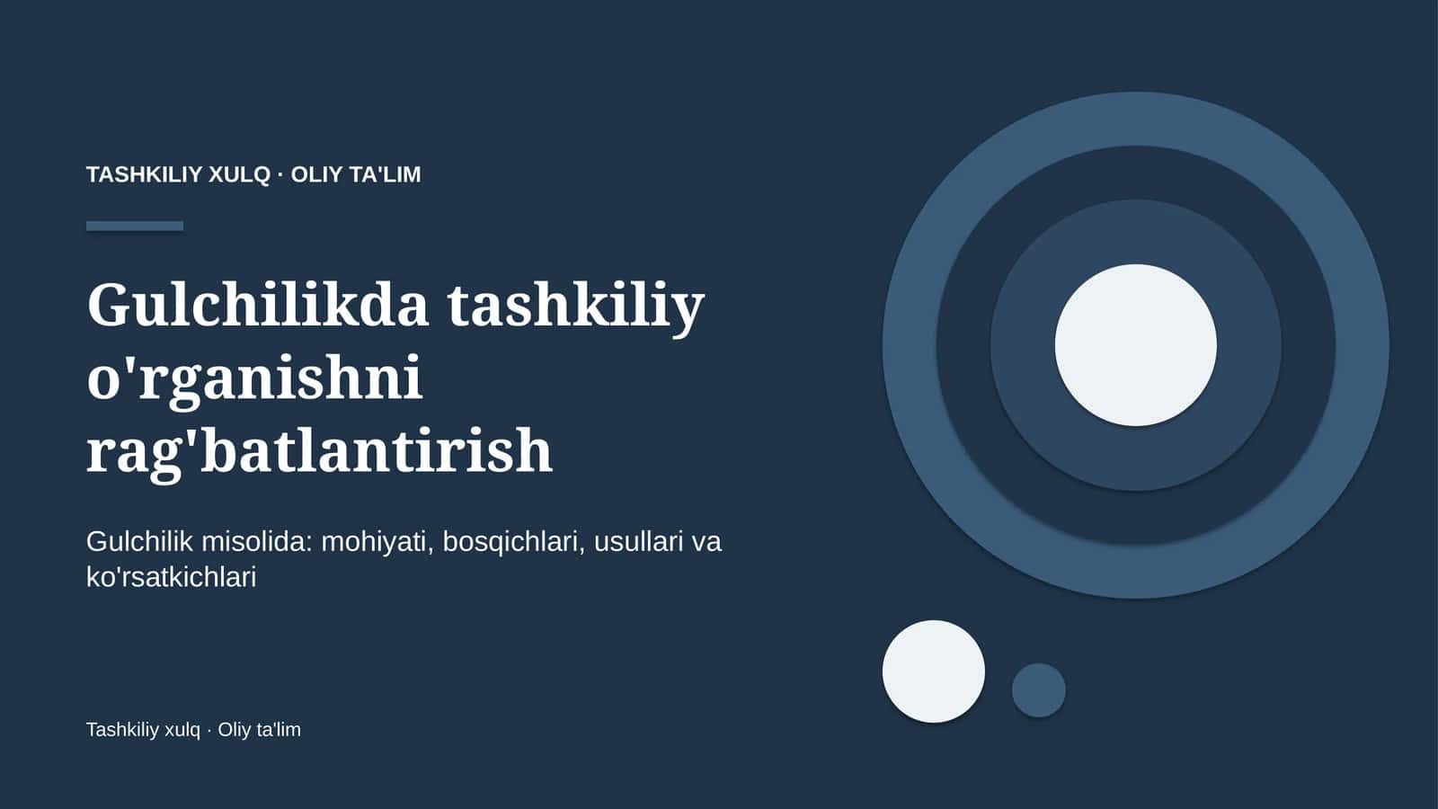 Gulchilikda tashkiliy o'rganishni rag'batlantirish 1