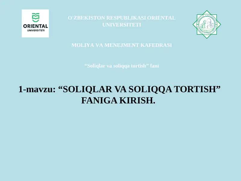 SOLIQLAR VA SOLIQQA TORTISH 1