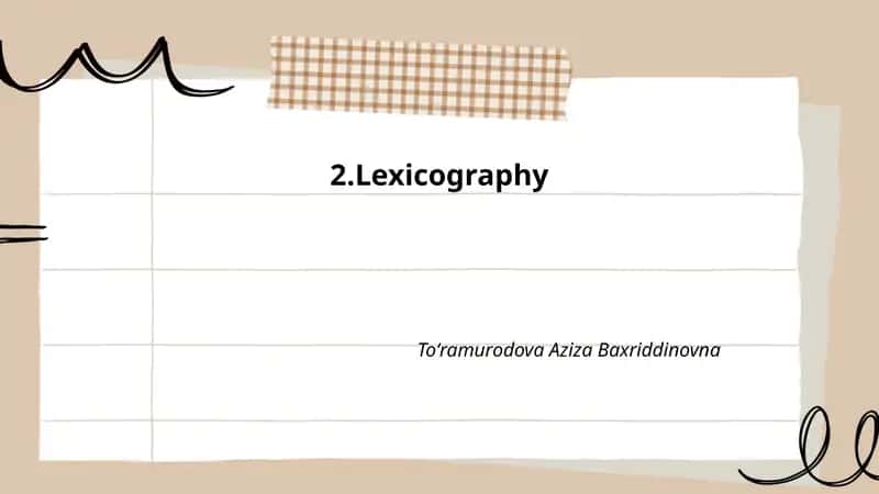 Lexicography 1