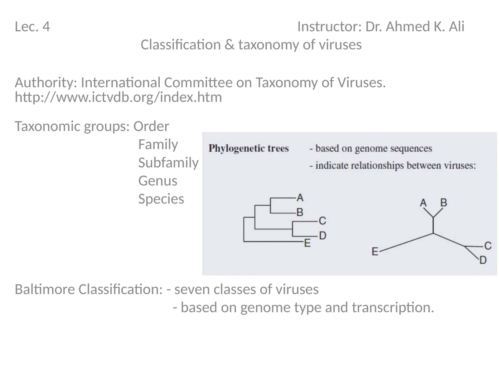 Classification & taxonomy of viruses 1
