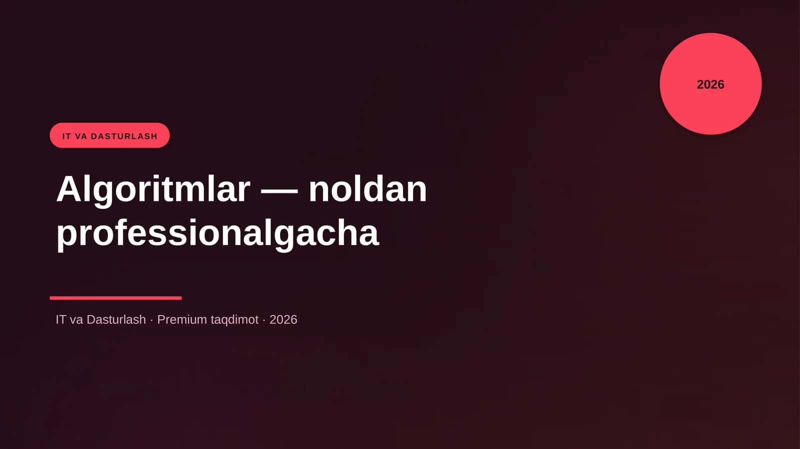 Algoritmlar — noldan professionalgacha 1
