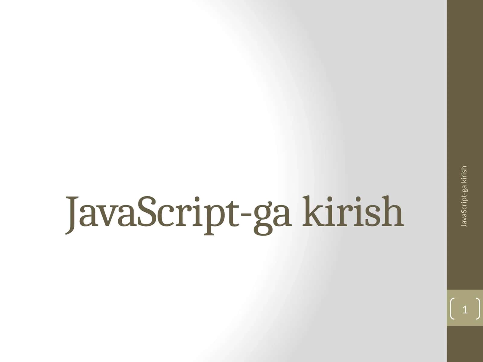 JavaScript-ga kirish 1