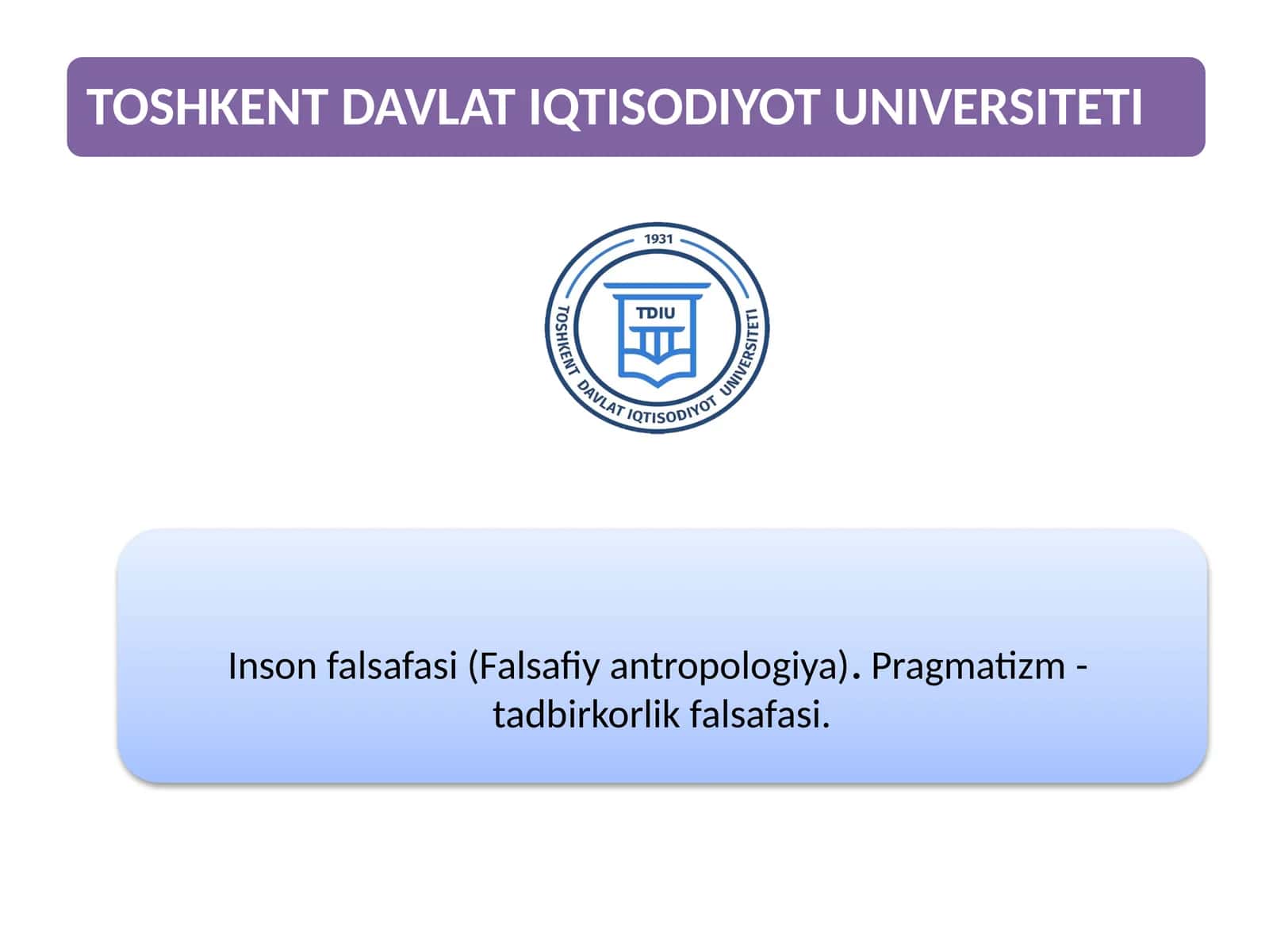 Inson falsafasi (Falsafiy antropologiya) 1
