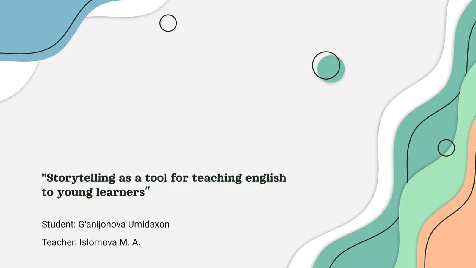 Storytelling as a tool for teaching english to young learners 1