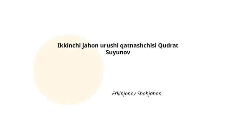 Qudrat Suyunov 1