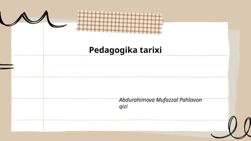 Pedagogika tarixi 1