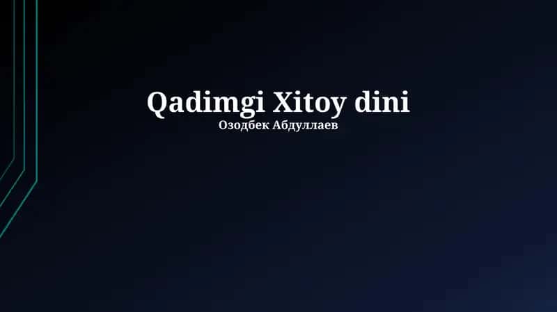 Qadimgi Xitoy dini 1