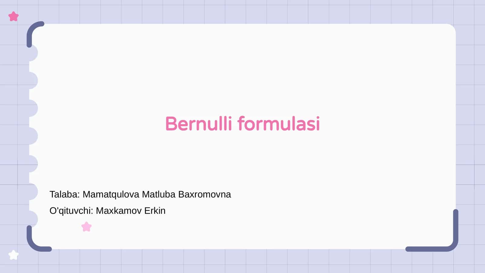 Bernulli formulasi 1