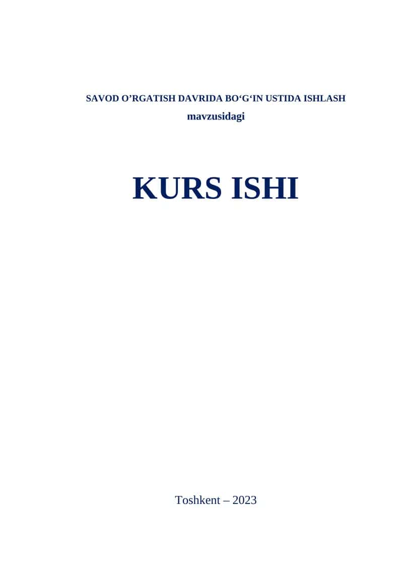 SAVOD O’RGATISH DAVRIDA BO‘G‘IN USTIDA ISHLASH 1