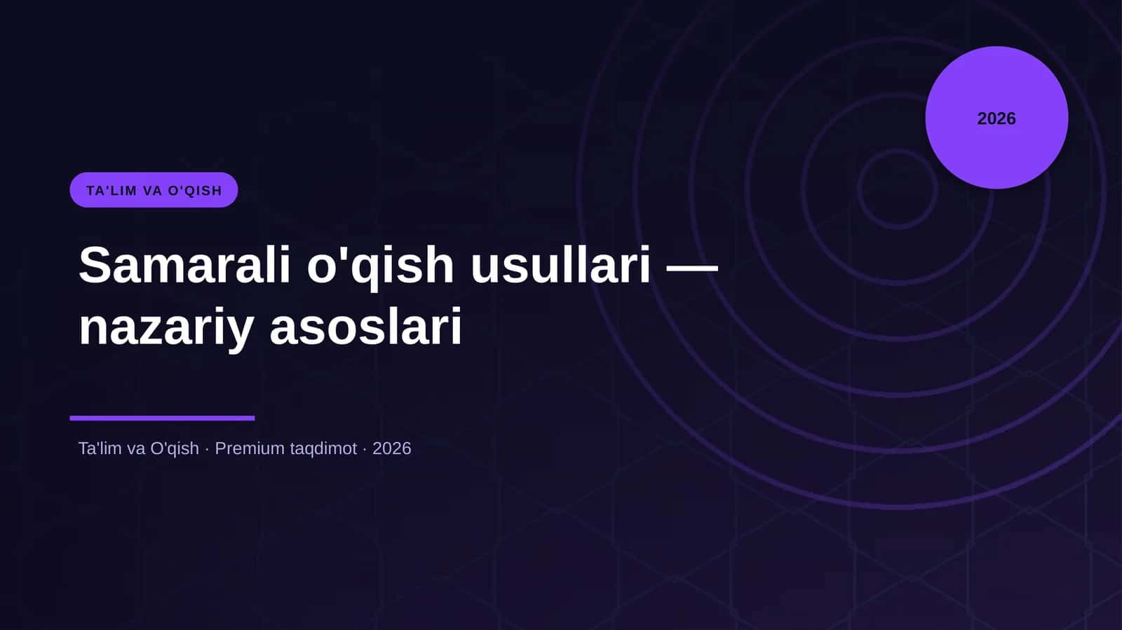 Samarali o'qish usullari — nazariy asoslari 1