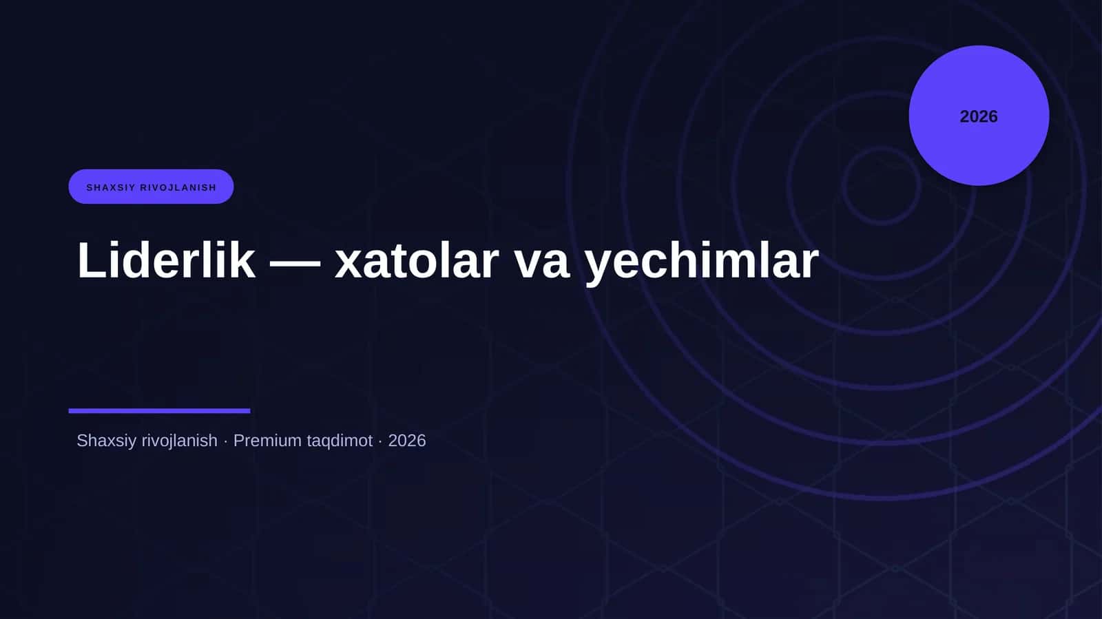 Liderlik — xatolar va yechimlar 1